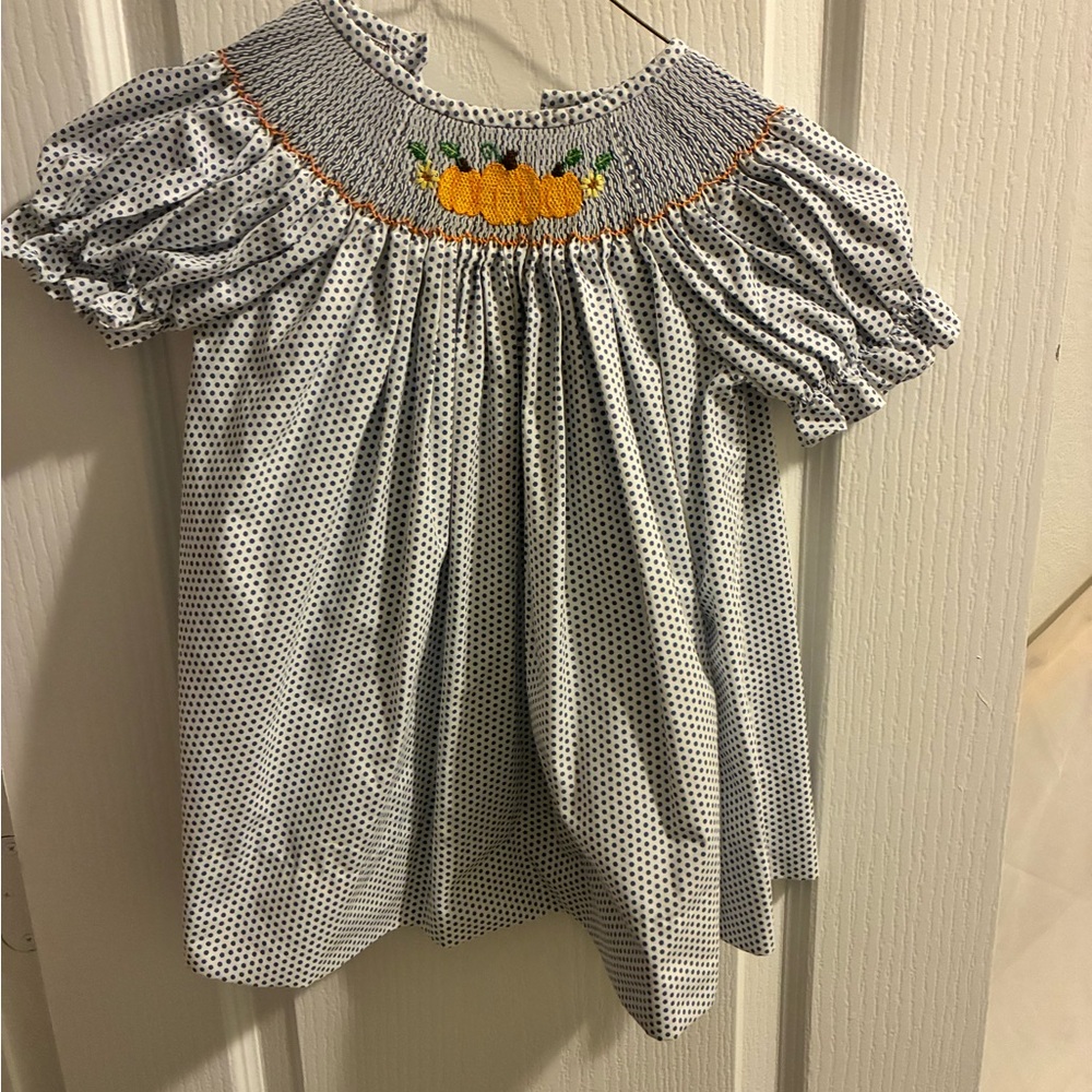 Pumpkin smocked dress